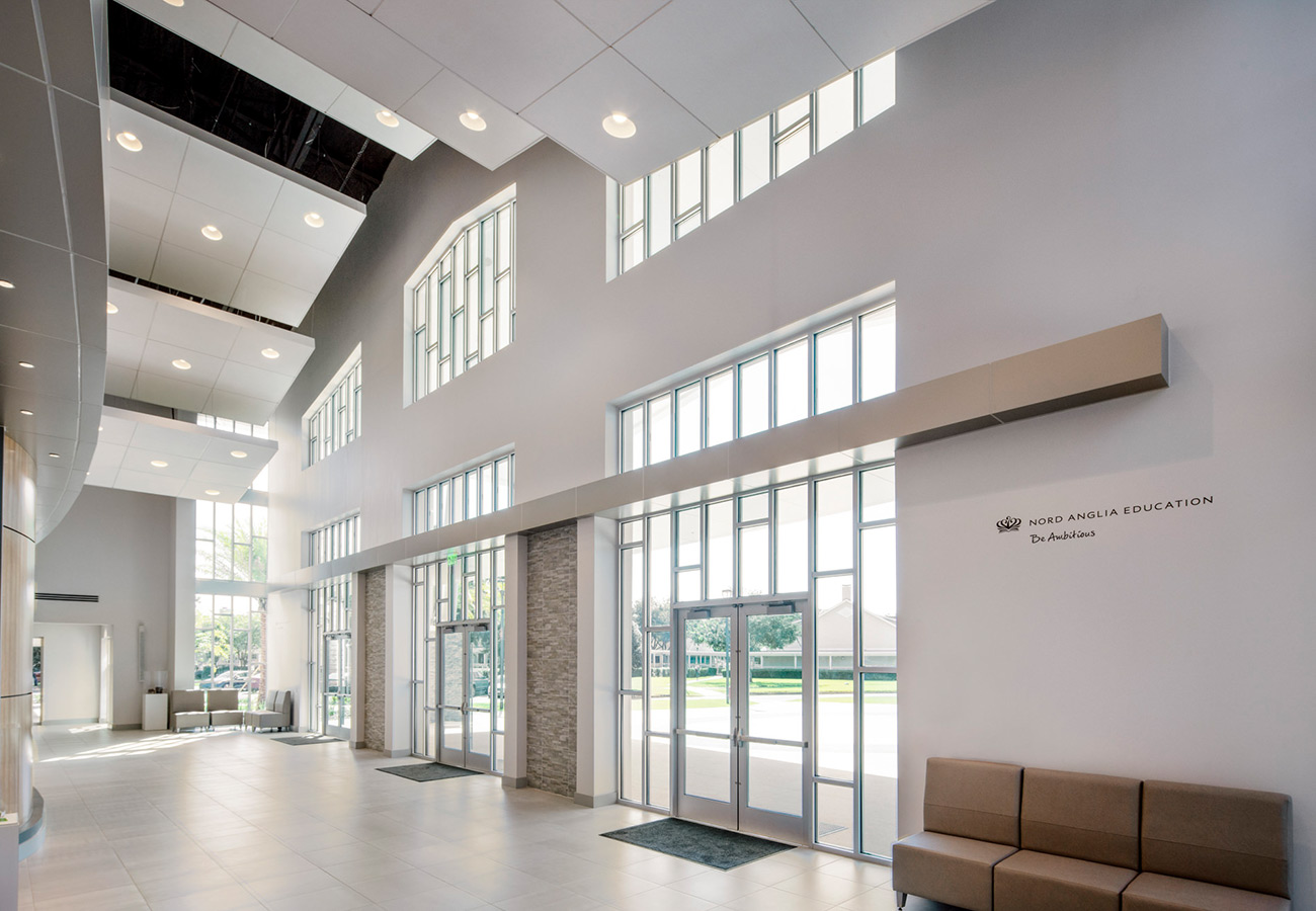 Windermere-Preparatory-School-Cypress-Center-Arts-Lobby-Entry-Clouds-Natural-Light